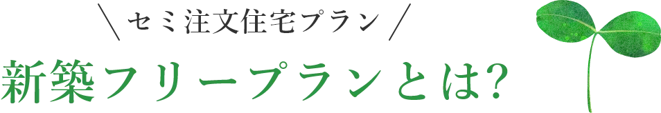 \セミ注文住宅プラン/新築フリープランとは?