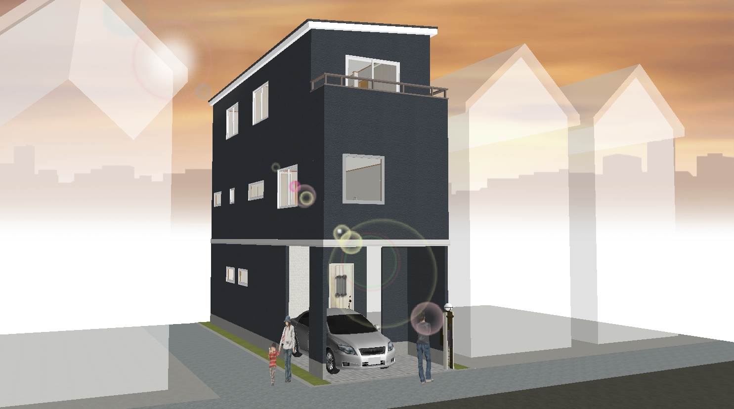 完成イメージ外観パース(プランC)