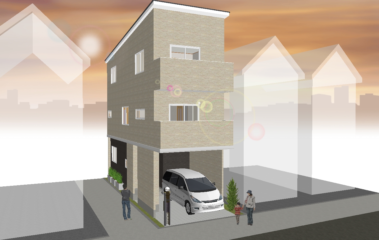 完成イメージ外観パース(プランA)